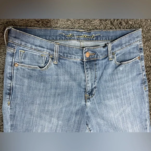 Old navy the sweetheart short stretch denim mid rise bootcut blue jeans size 10 - Picture 3 of 14